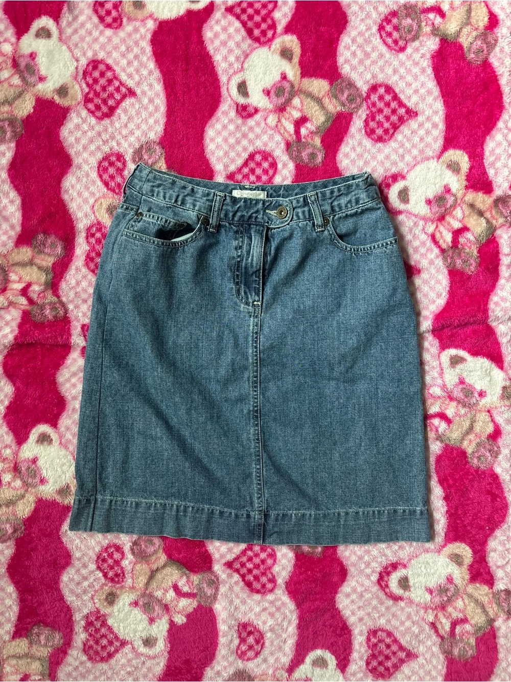 Y2K VTG Vintage low rise denim midi skirt